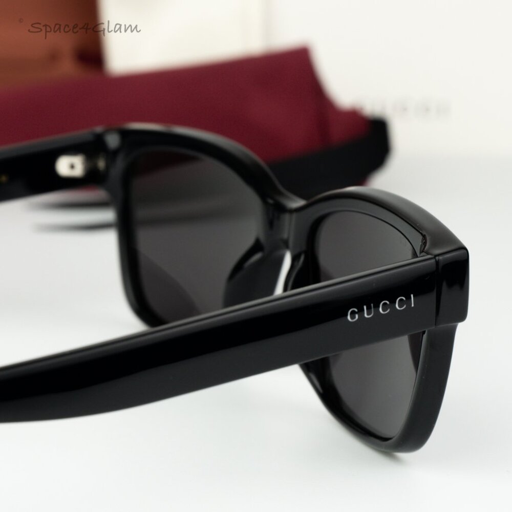 BRAND NEW Gucci GG1716S 001 Black Grey Square Unisex Sunglasses - Picture 5 of 10